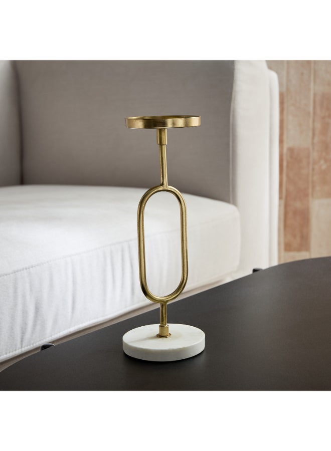 Home Box Blake Metal Candle Stand with Marble Base - 10x10x29.5 cm - Image 2